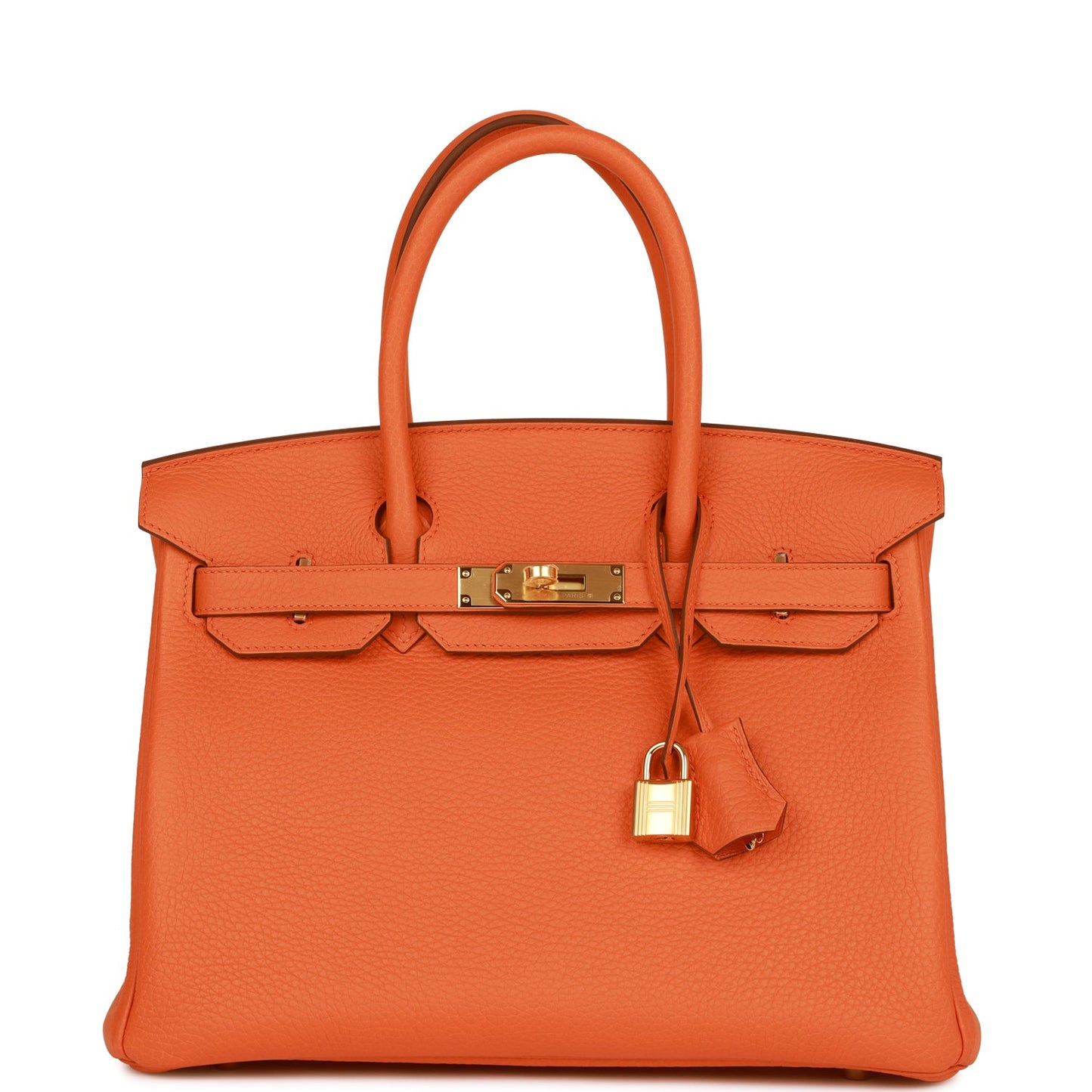Luxury Hermes Birkin 30 Orange Clemence Gold Hardware