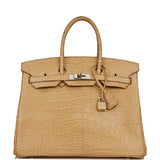 Hermes Birkin 35 Poussiere Matte Alligator Palladium Hardware