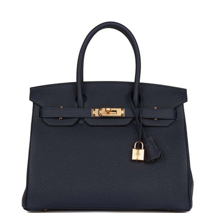 Luxury Hermes Birkin 30 Bleu Nuit Togo Gold Hardware