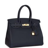 Luxury Hermes Birkin 30 Bleu Nuit Togo Gold Hardware