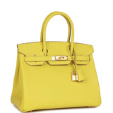 Luxury Hermes Birkin 30 Lime Epsom Gold Hardware