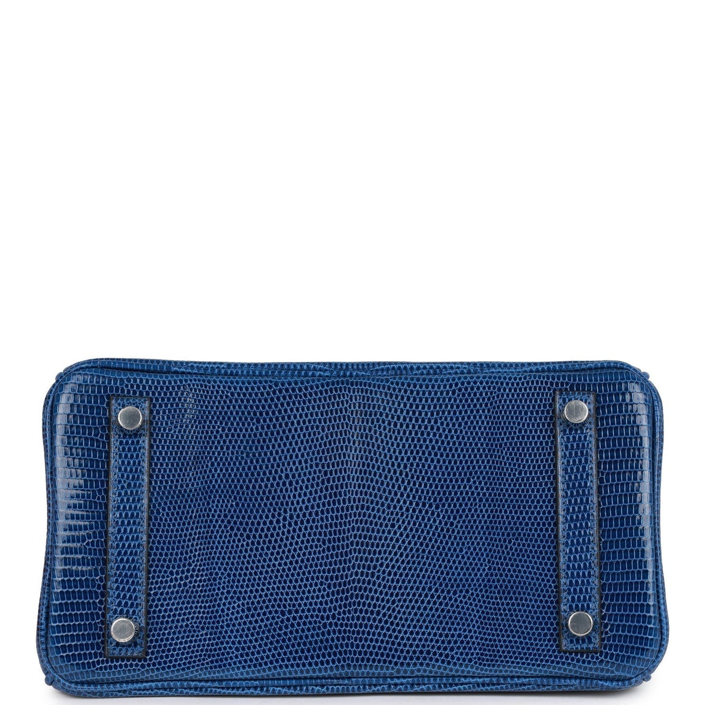 Luxury Hermes Birkin 25 Bleu Saphir Lizard Palladium Hardware