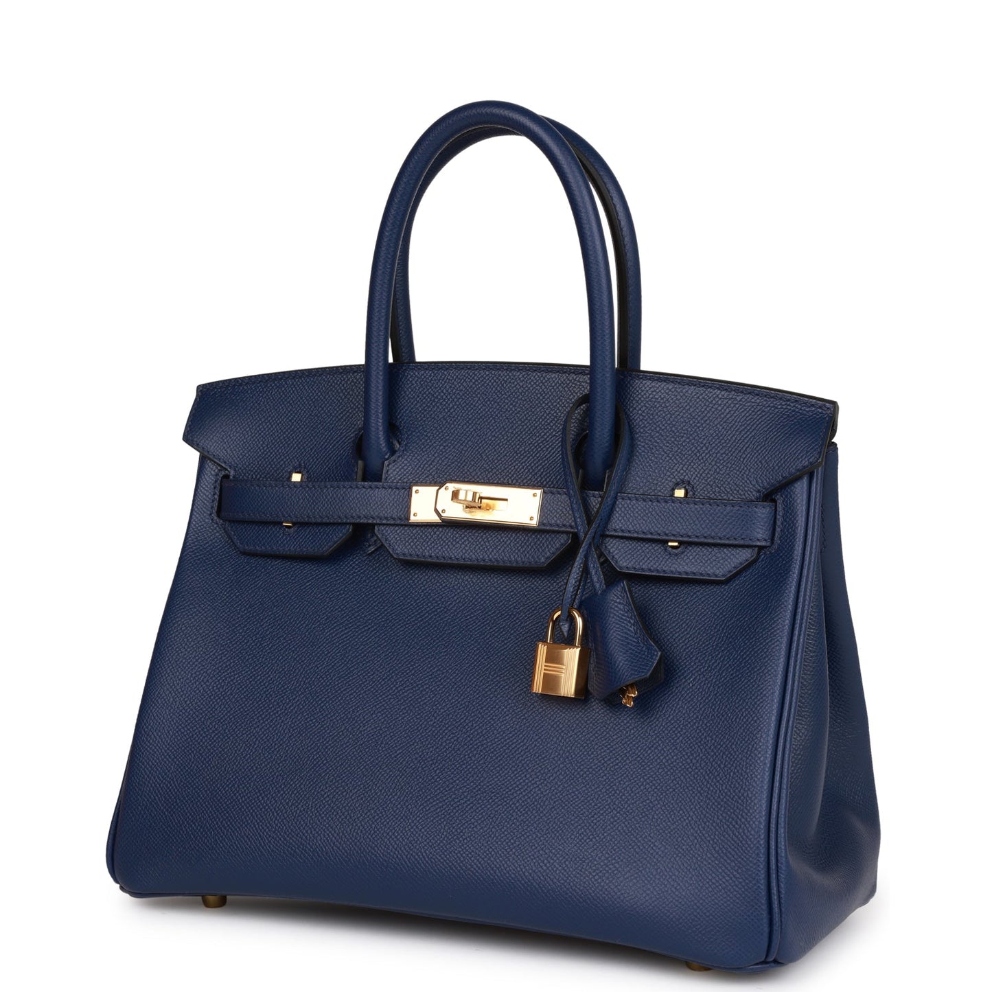 Luxury Hermes Birkin 30 Bleu Saphir Epsom Gold Hardware