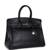 Hermes Birkin 35 Bleu Navy Box Palladium Hardware