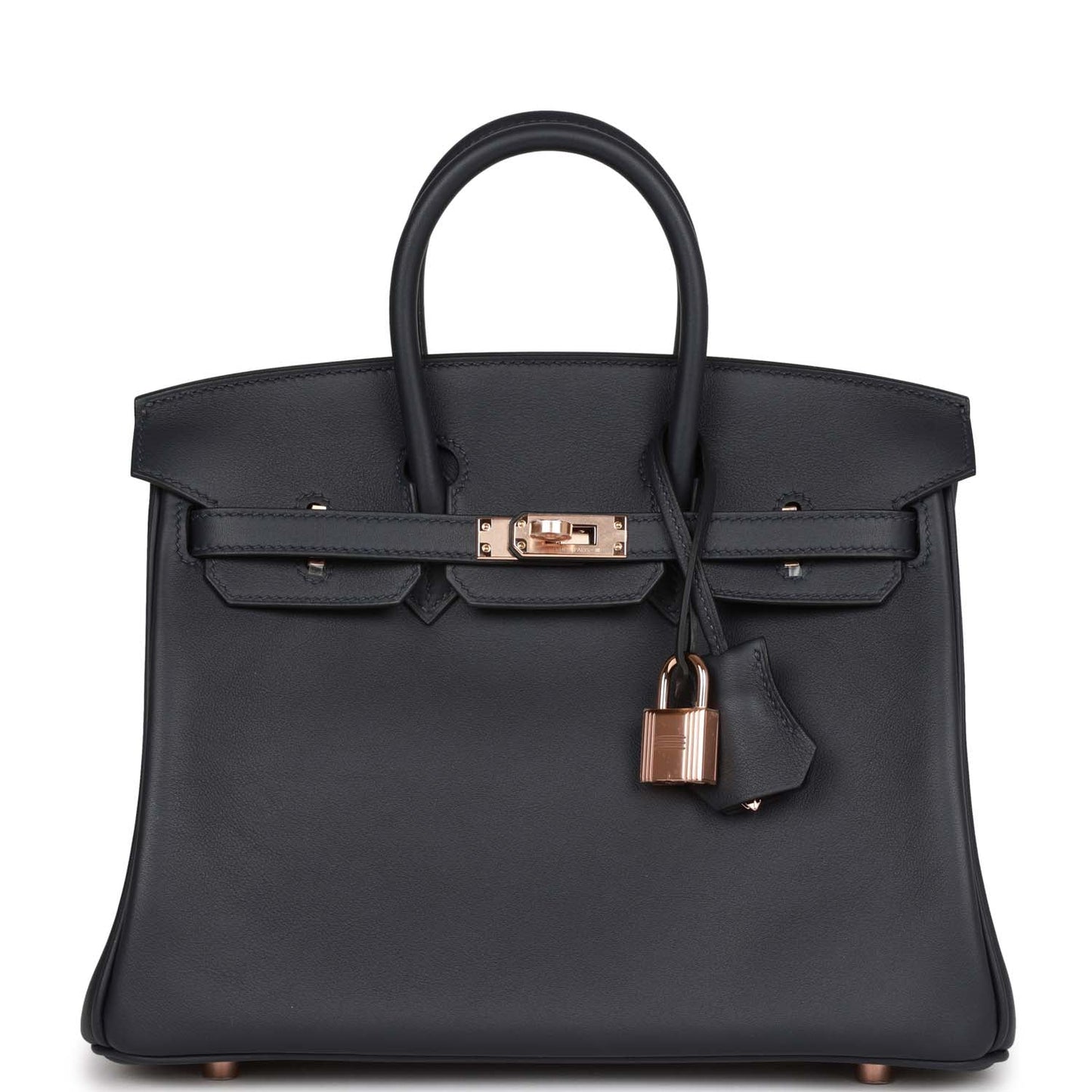 Luxury Hermes Birkin 25 Caban Swift Rose Gold Hardware