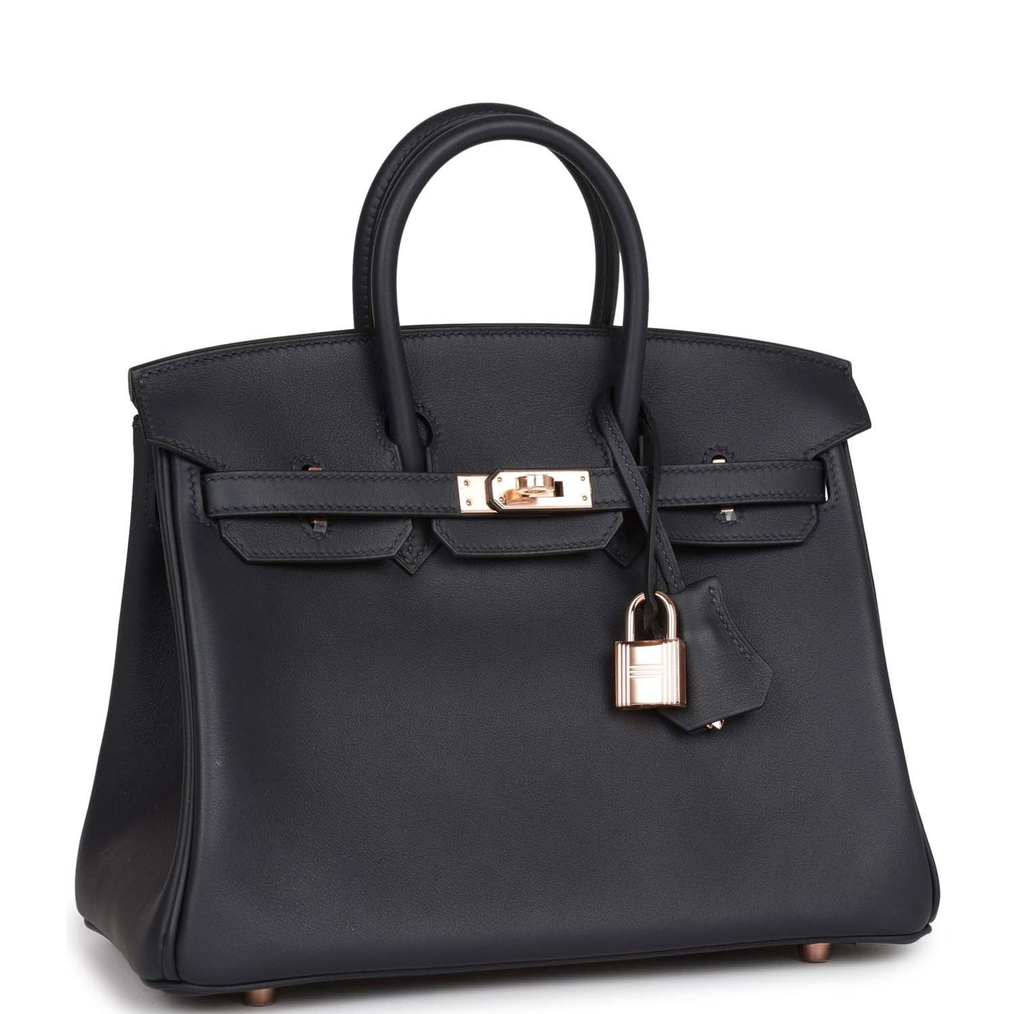 Luxury Hermes Birkin 25 Caban Swift Rose Gold Hardware