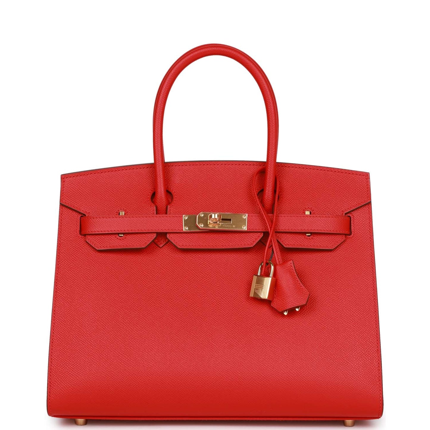 Luxury Hermes Birkin Sellier 30 Rouge Casaque Epsom Gold Hardware