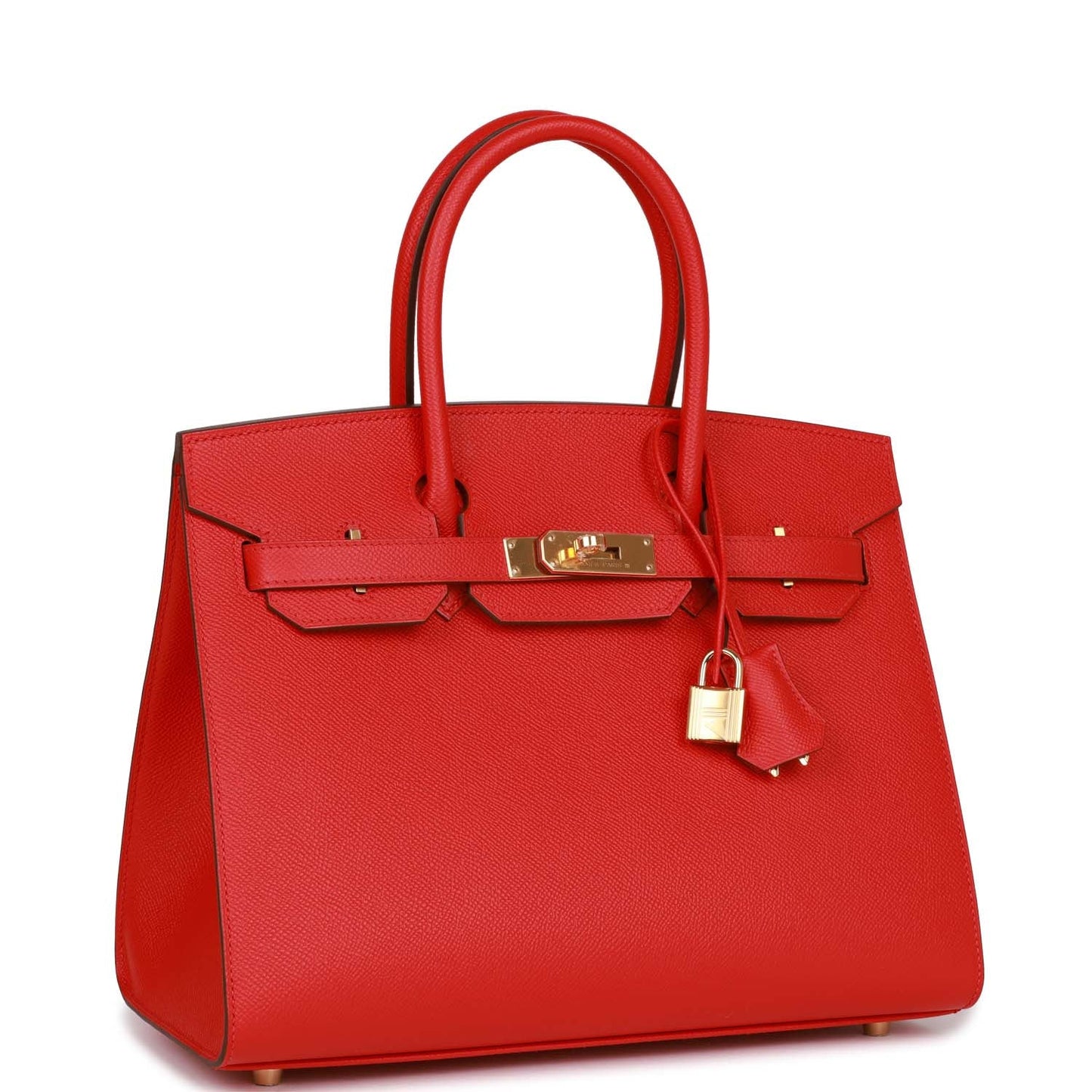 Luxury Hermes Birkin Sellier 30 Rouge Casaque Epsom Gold Hardware