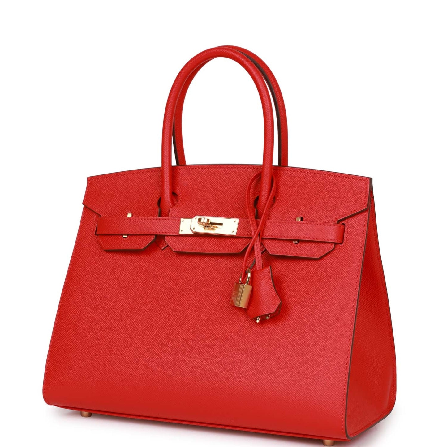 Luxury Hermes Birkin Sellier 30 Rouge Casaque Epsom Gold Hardware