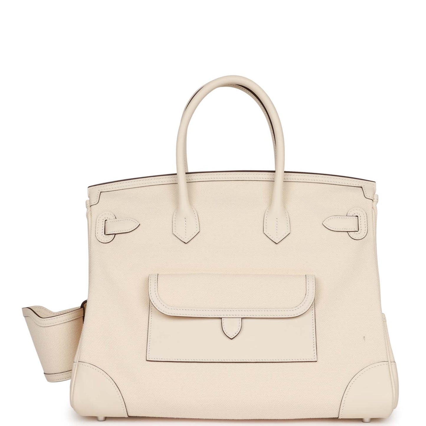 Luxury Hermes Birkin Cargo 35 Nata Toile and Swift Palladium Hardware