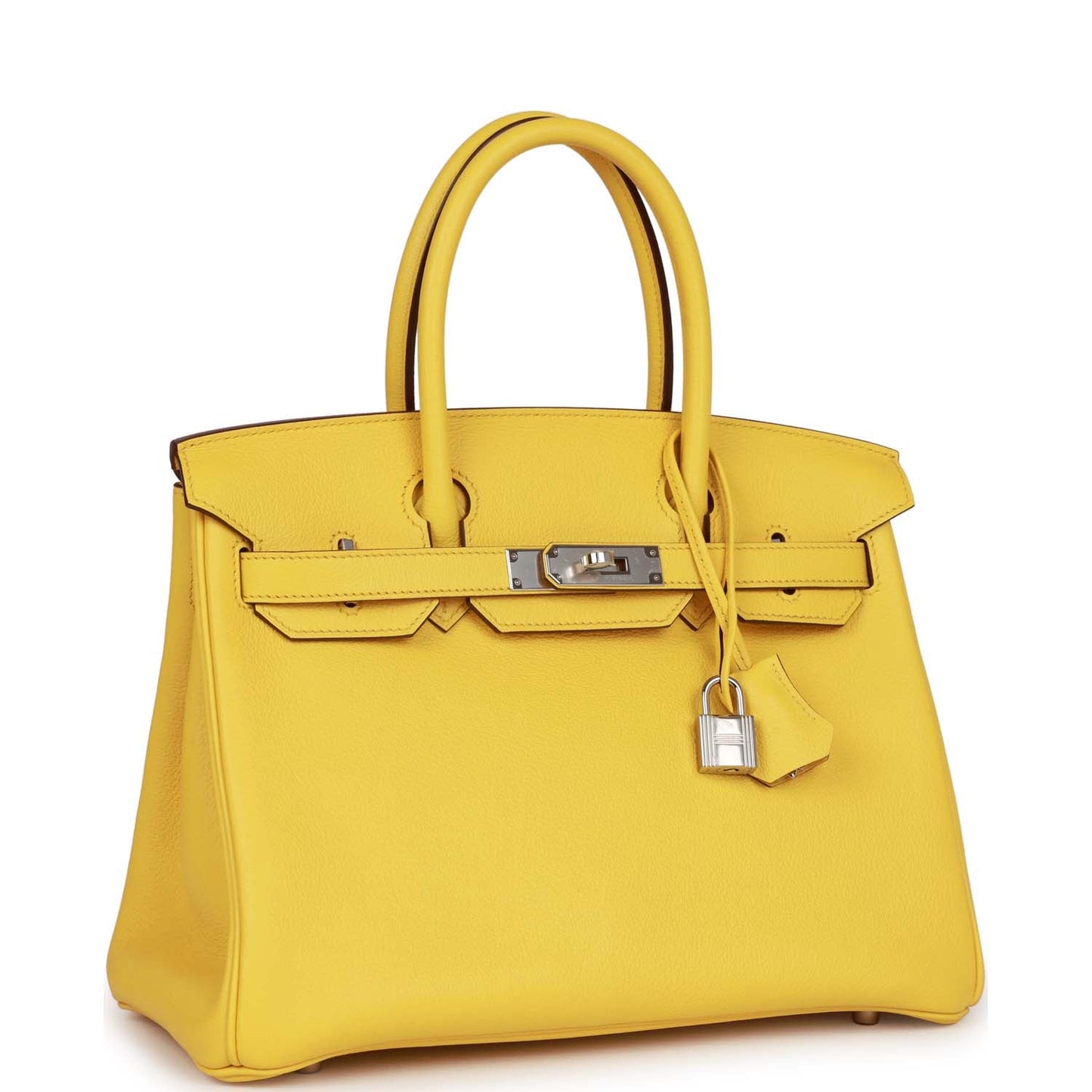 Luxury Hermes Birkin 30 Jaune de Naples Taurillon Novillo Palladium Hardware