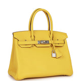 Luxury Hermes Birkin 30 Jaune de Naples Taurillon Novillo Palladium Hardware