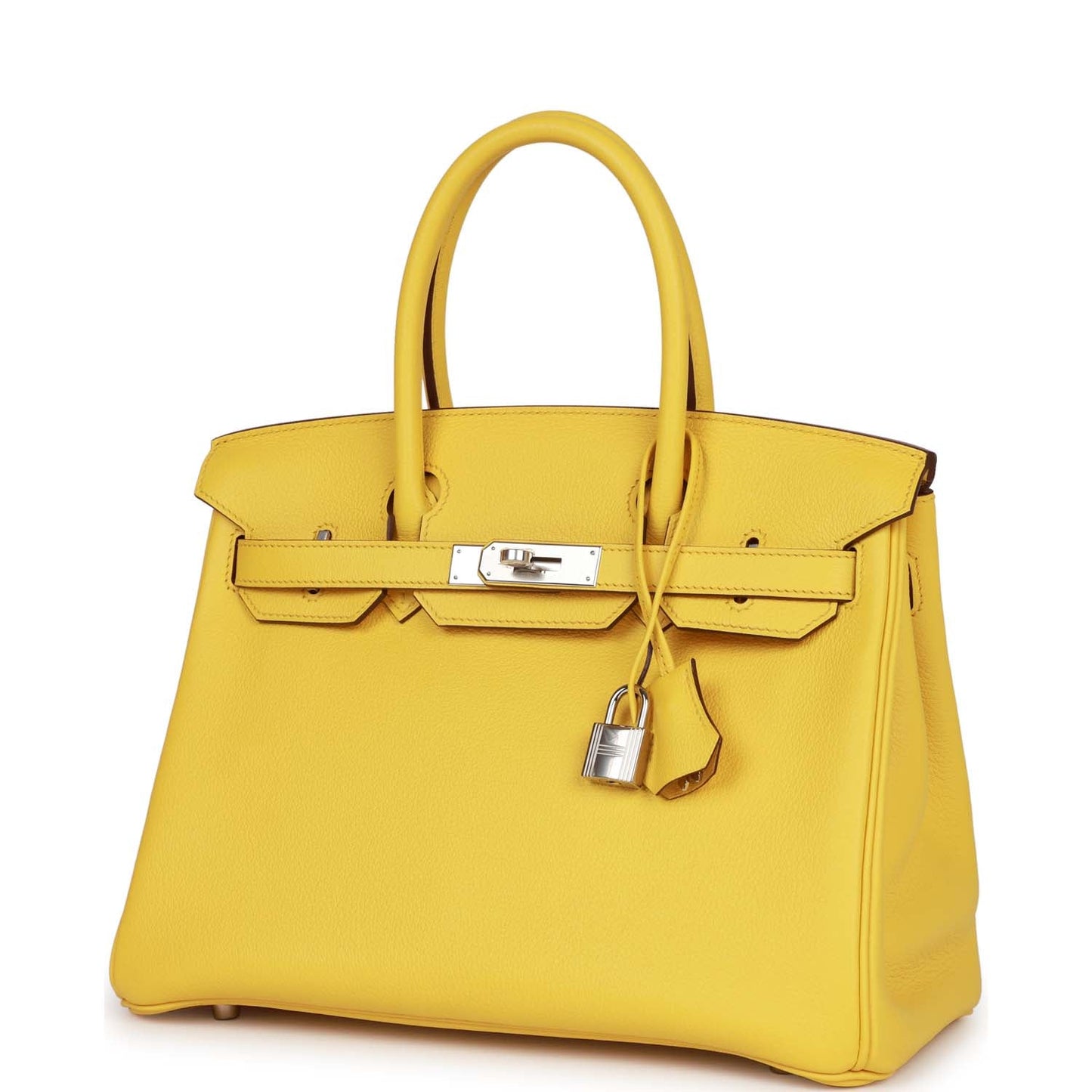 Luxury Hermes Birkin 30 Jaune de Naples Taurillon Novillo Palladium Hardware