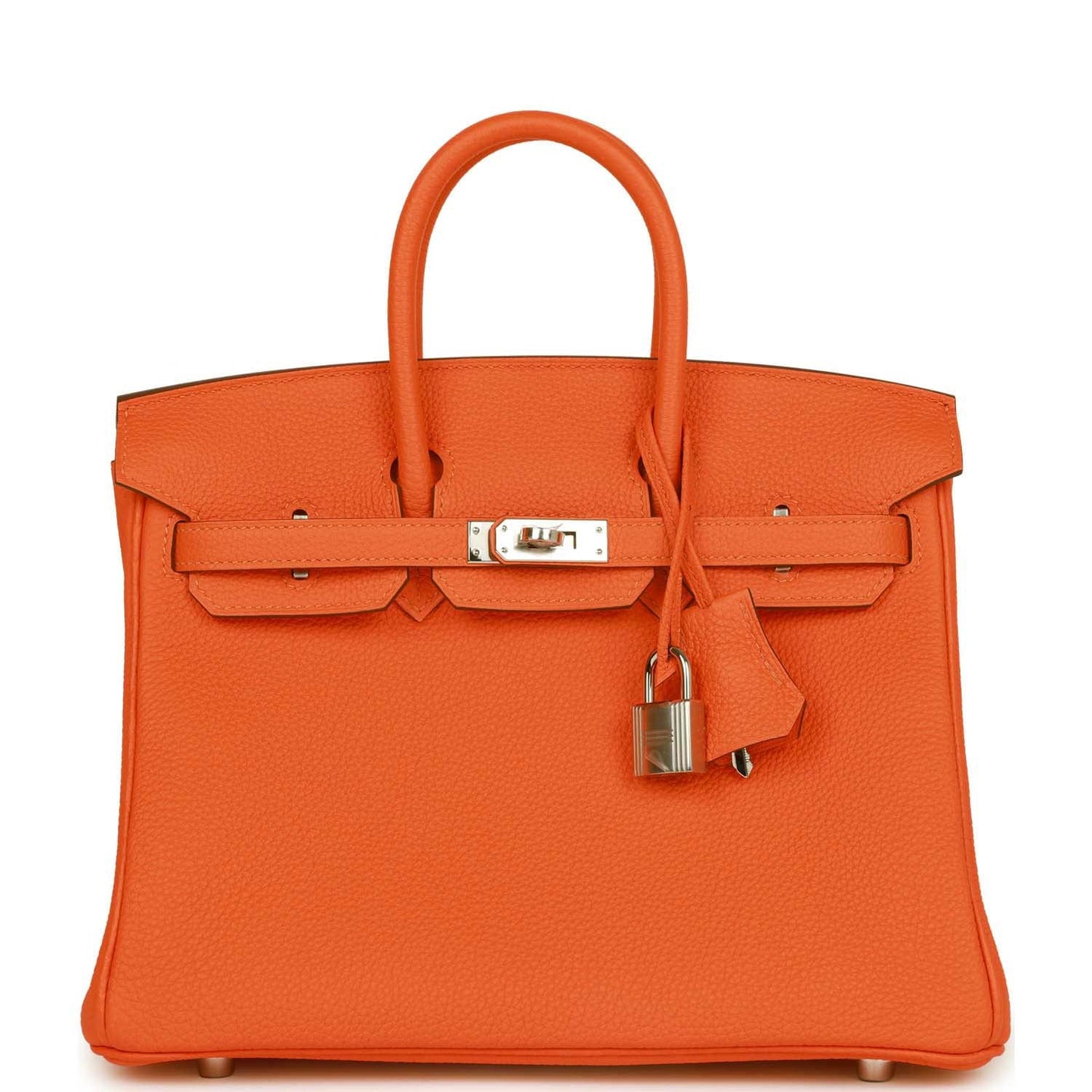 Luxury Hermes Birkin 25 Orange Minium Togo Palladium Hardware