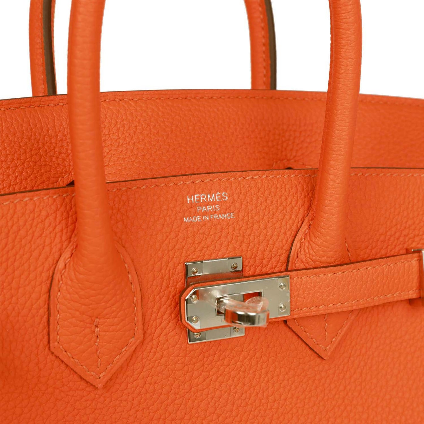Luxury Hermes Birkin 25 Orange Minium Togo Palladium Hardware