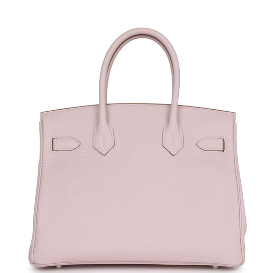 Hermes Birkin 30 Mauve Pale Clemence Palladium Hardware
