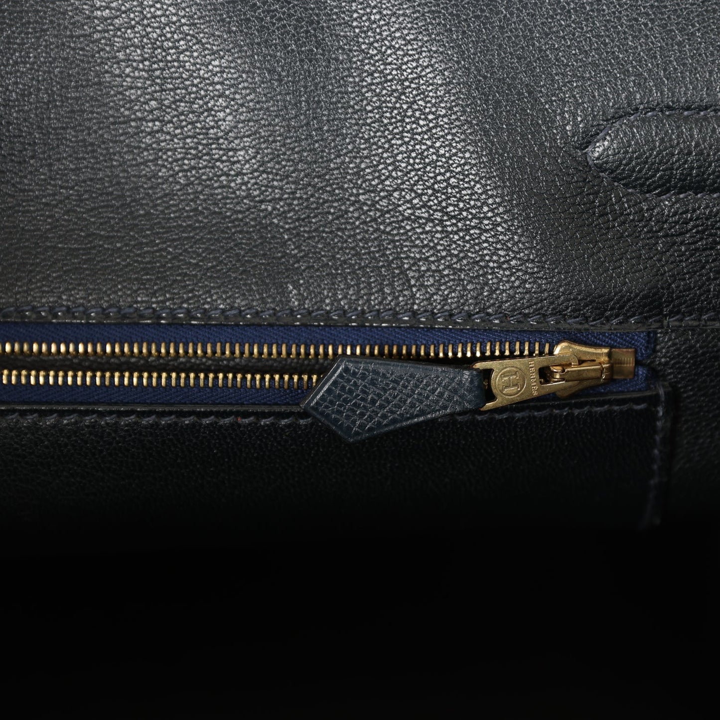 Hermes Birkin 35 Bleu Indigo Courchevel and Toile H Gold Hardware