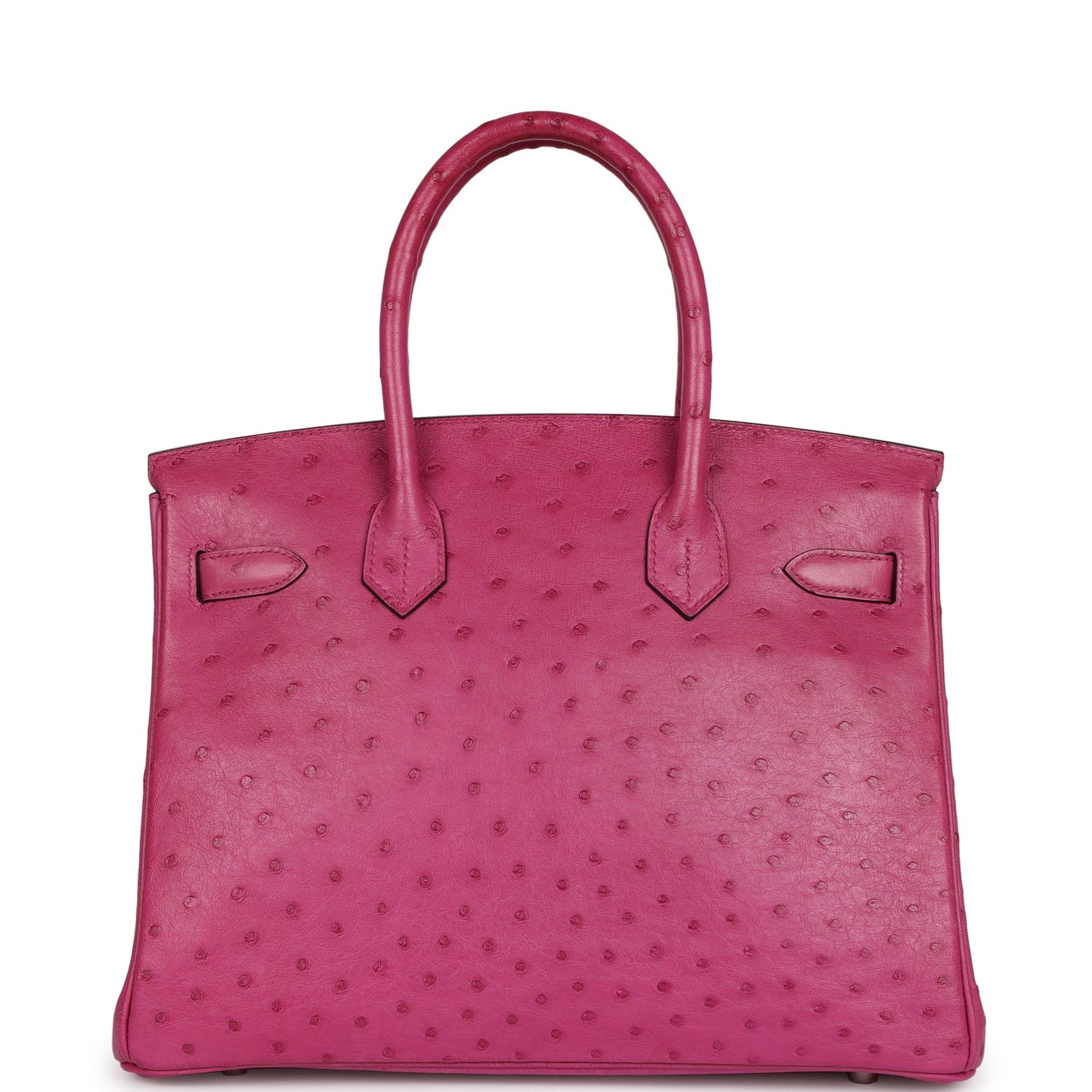 Pre-owned Hermes Birkin 30 Rose Pourpre Ostrich Palladium Hardware