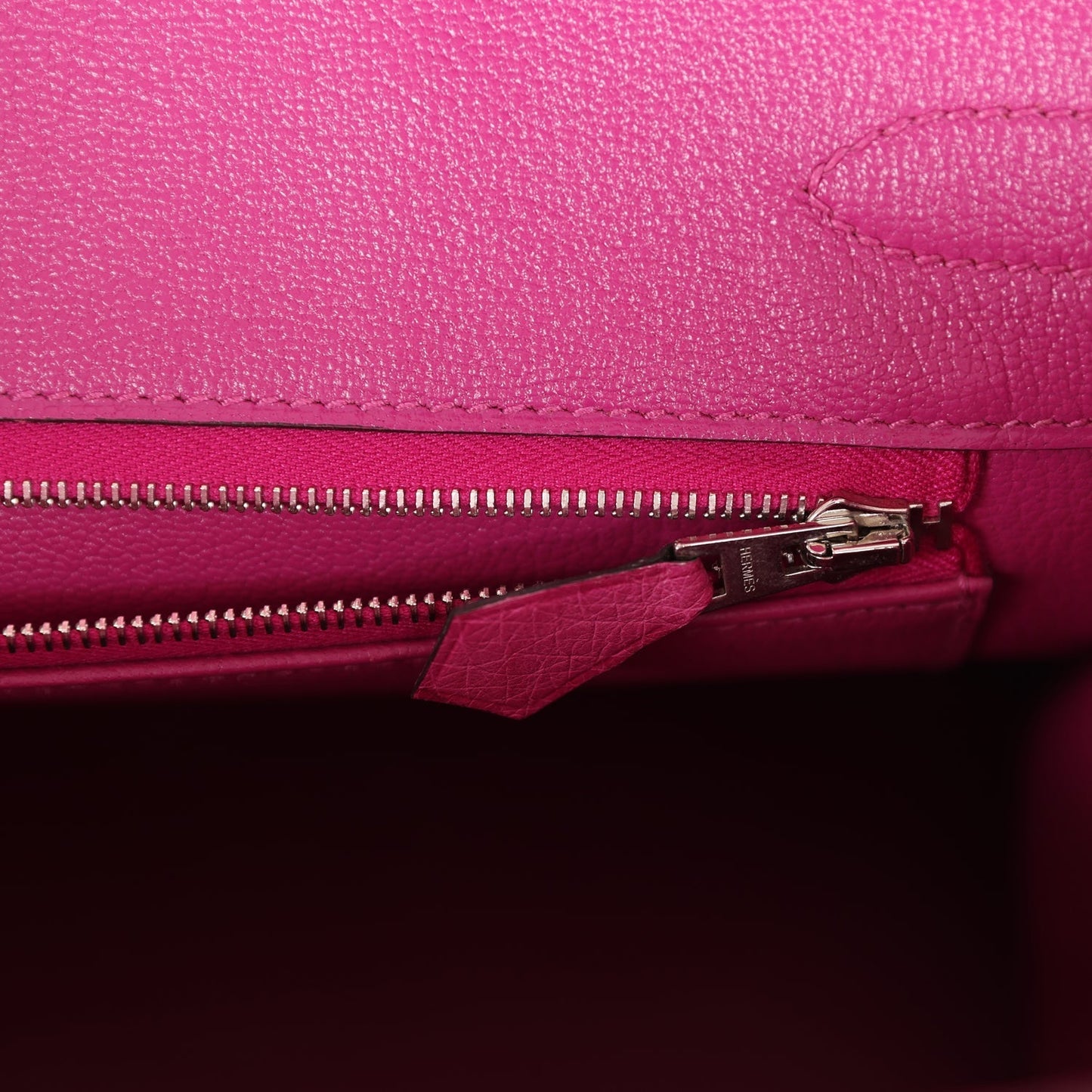 Pre-owned Hermes Birkin 30 Rose Pourpre Ostrich Palladium Hardware