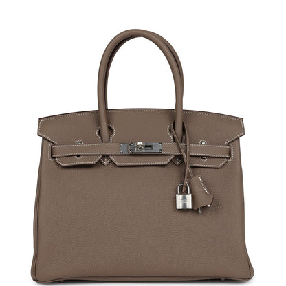 Hermes Birkin 30 Etoupe Togo Palladium Hardware