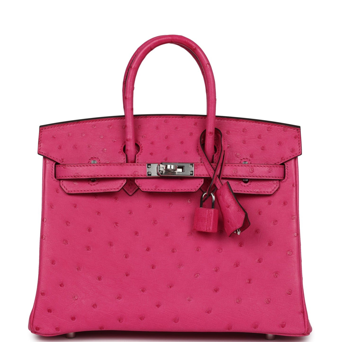 Hermes Birkin 25 Rose Tyrien Ostrich Palladium Hardware