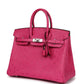 Hermes Birkin 25 Rose Tyrien Ostrich Palladium Hardware