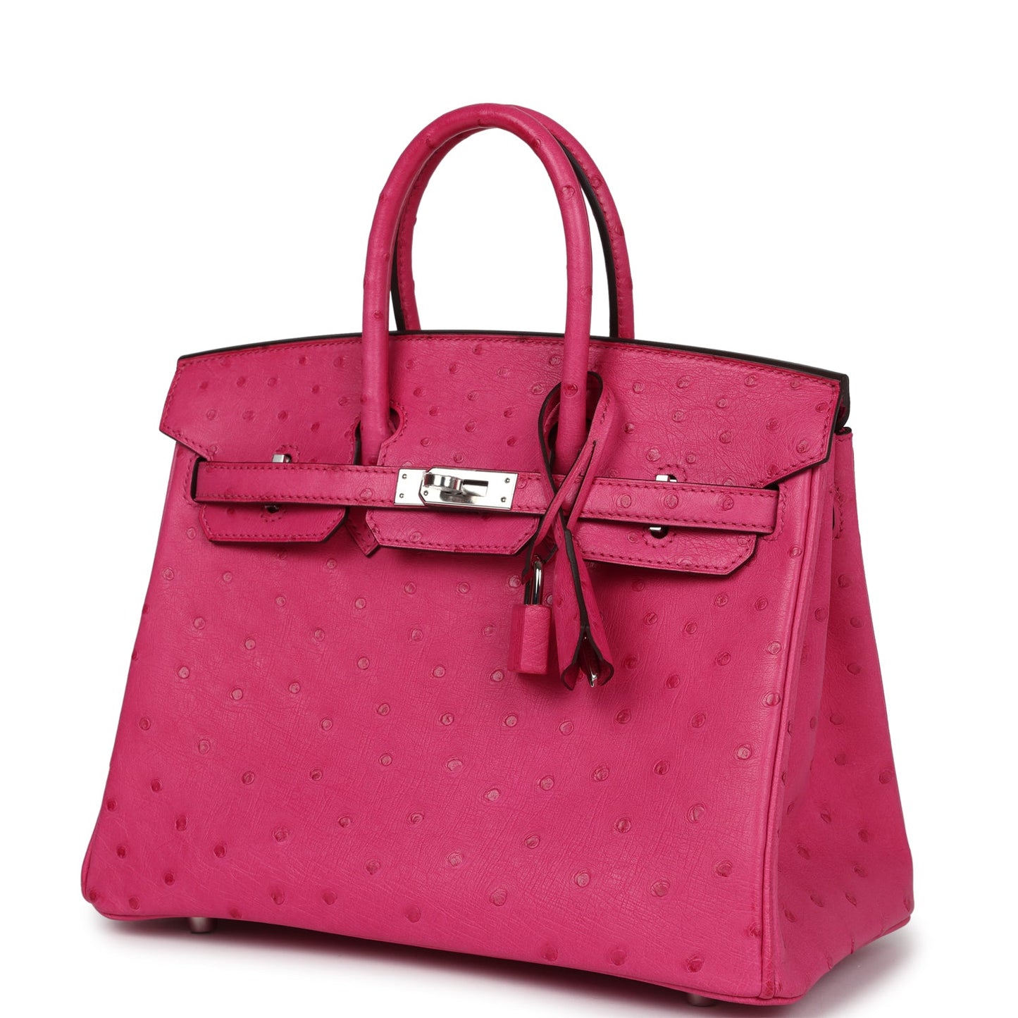 Hermes Birkin 25 Rose Tyrien Ostrich Palladium Hardware