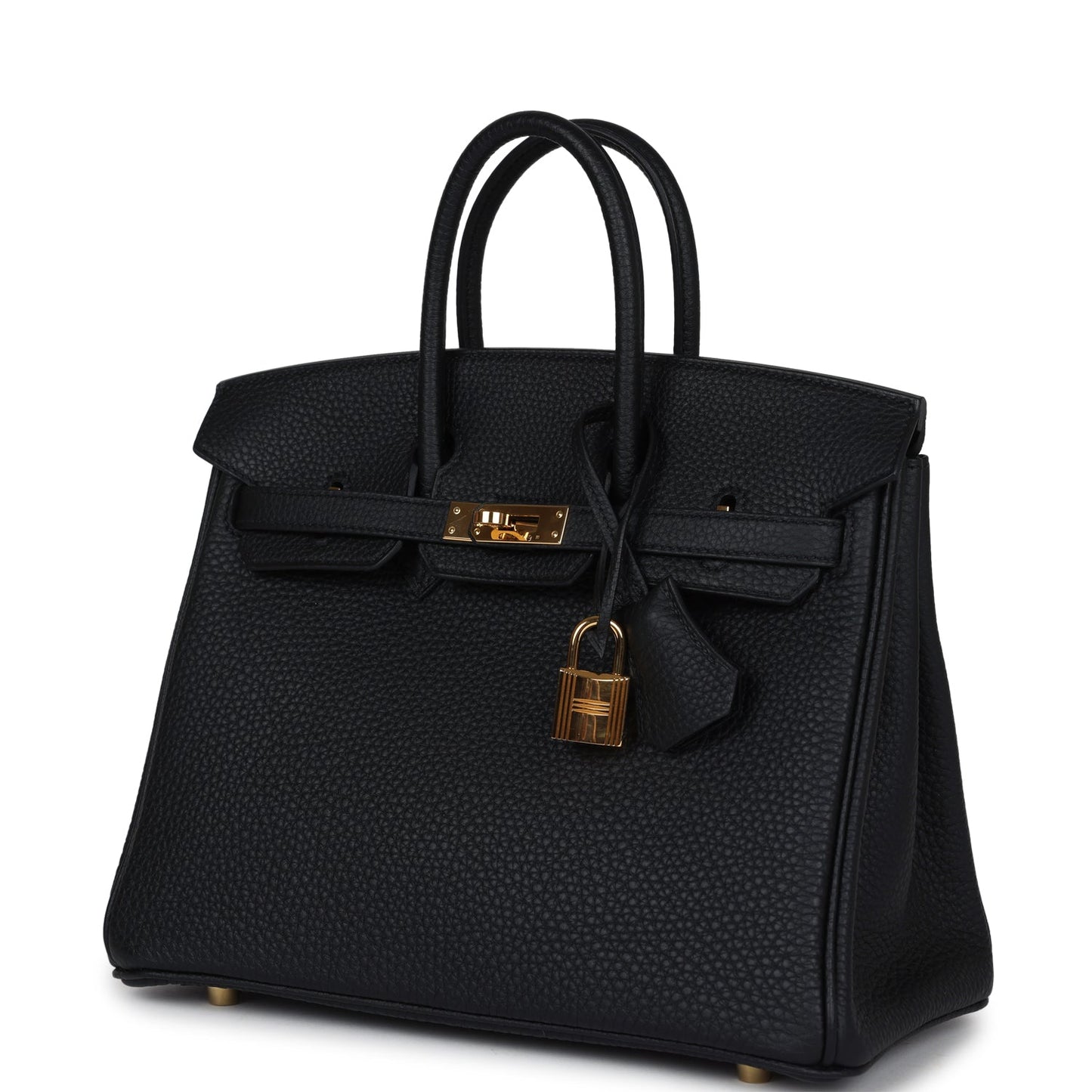 Pre-owned Hermes Birkin 25 Black Togo Gold Hardware