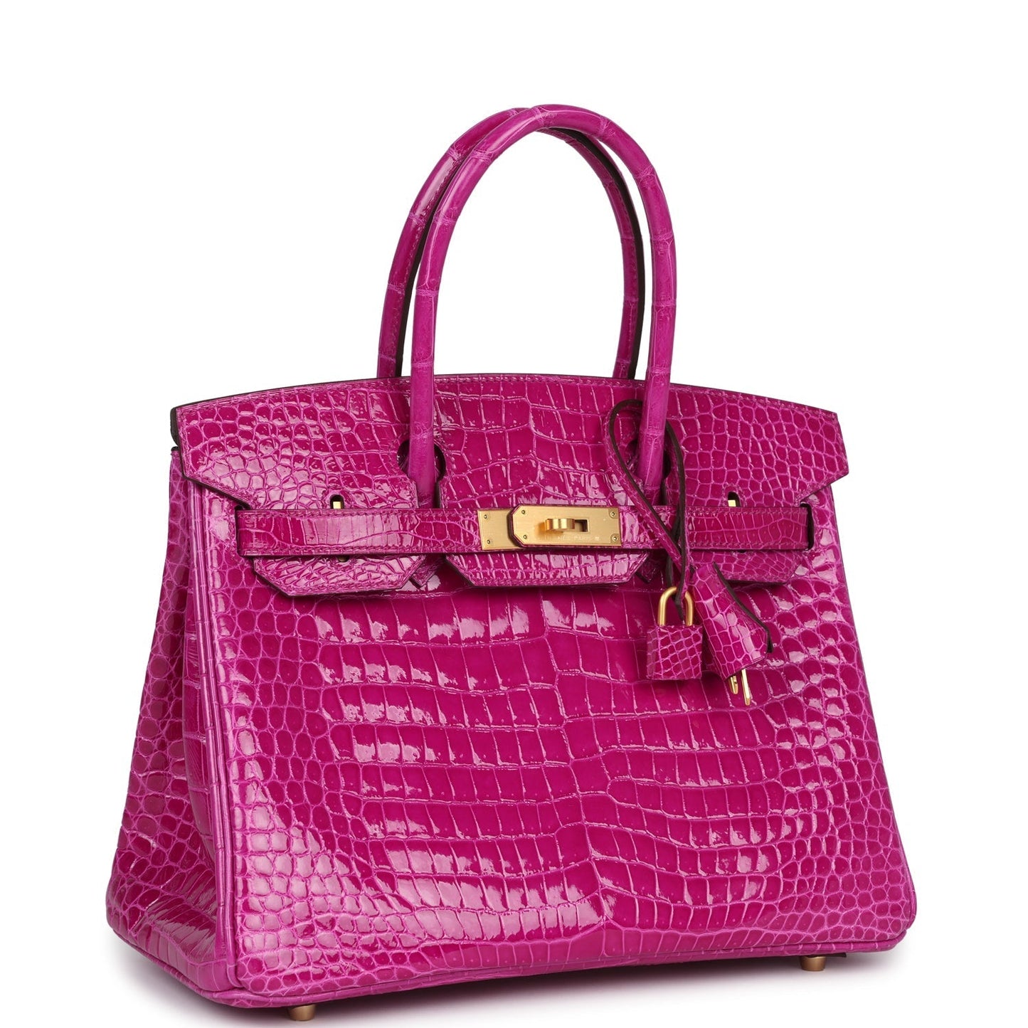 Hermes Special Order (HSS) Birkin 30 Rose Scheherazade Verso Shiny Porosus Crocodile Brushed Gold Hardware