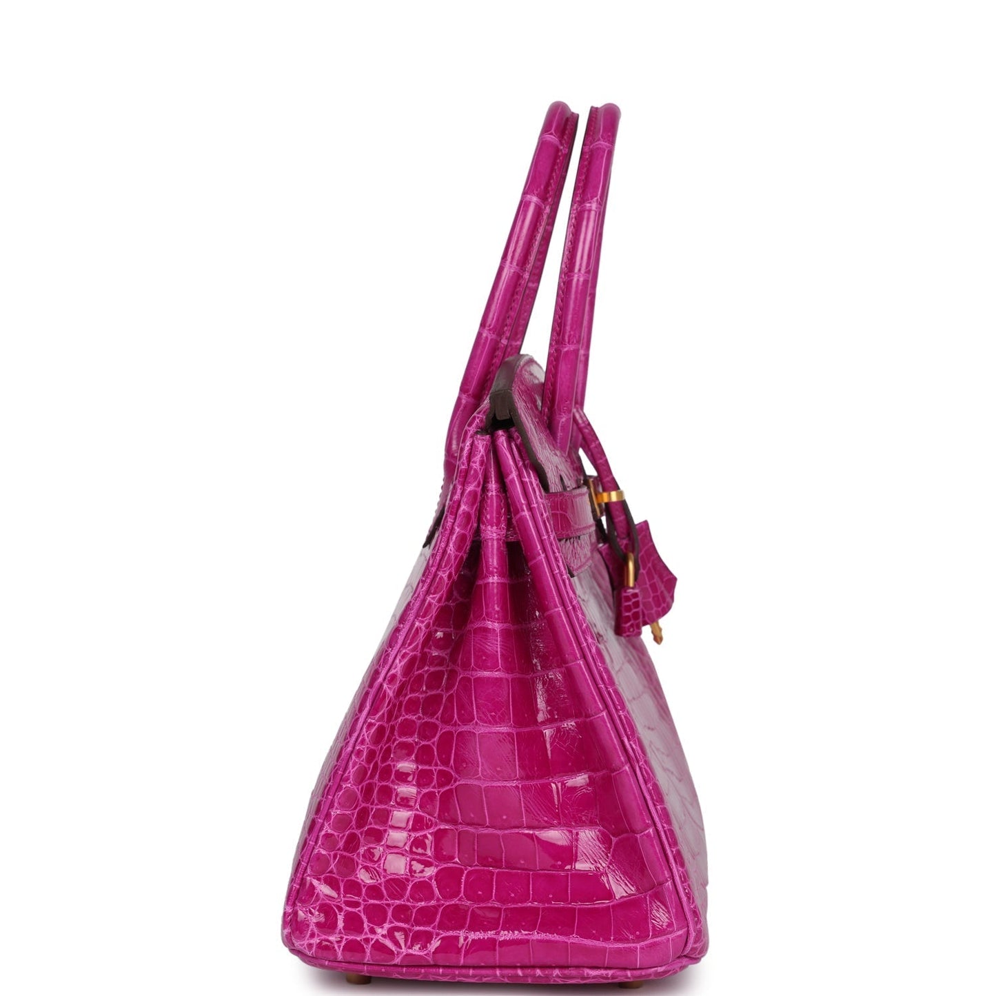 Hermes Special Order (HSS) Birkin 30 Rose Scheherazade Verso Shiny Porosus Crocodile Brushed Gold Hardware