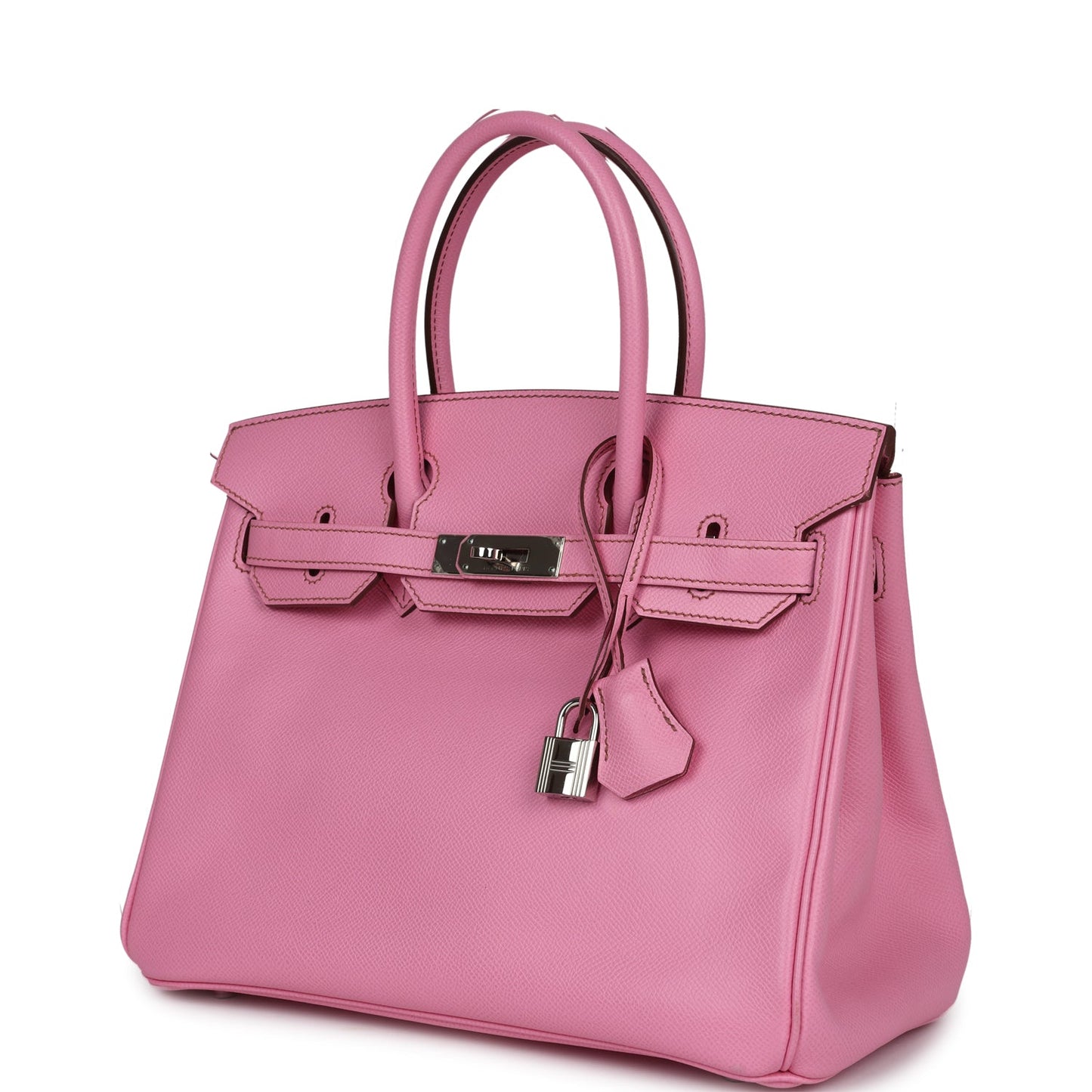Pre-owned Hermes Birkin 30 Bubblegum Epsom Palladium Hardware