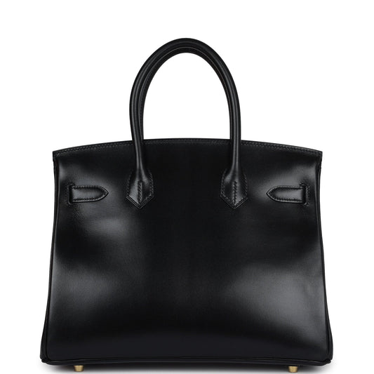 Hermes Birkin 30 Black Box Gold Hardware