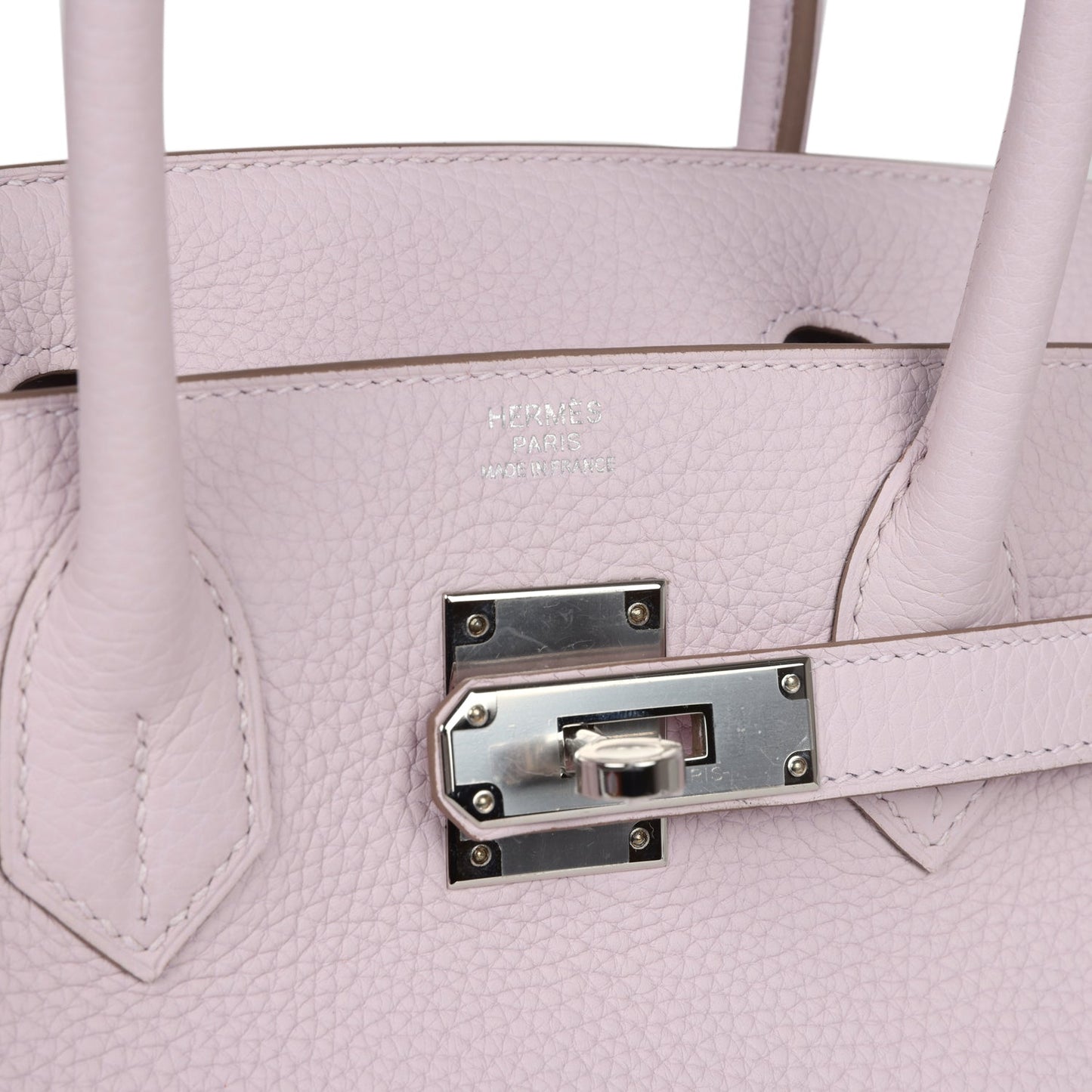 Hermes Birkin 30 Mauve Pale Clemence Palladium Hardware
