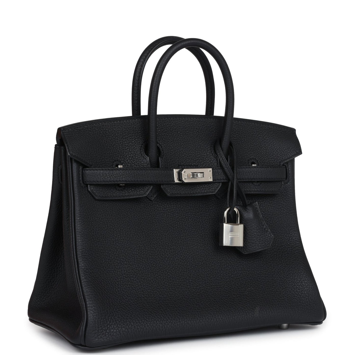 Pre-owned Hermes Birkin 25 Black Togo Palladium Hardware