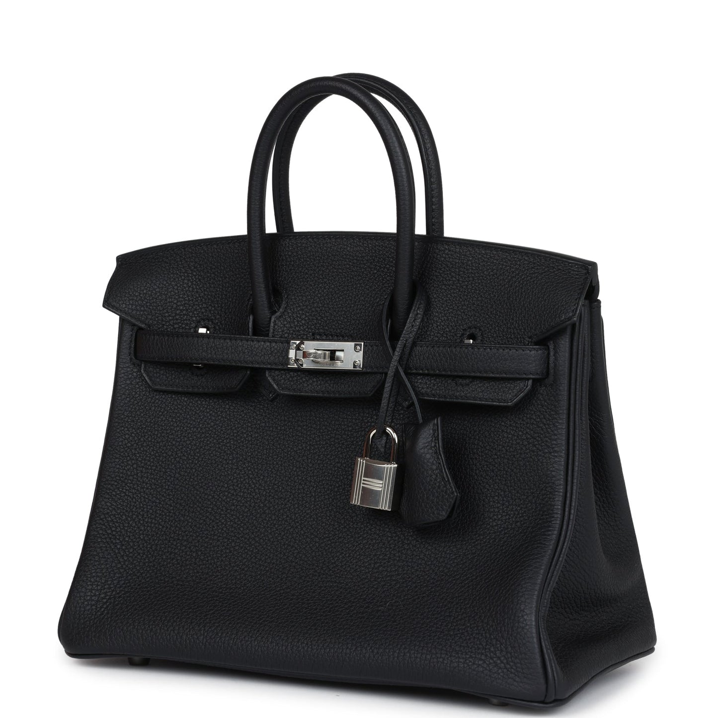 Pre-owned Hermes Birkin 25 Black Togo Palladium Hardware
