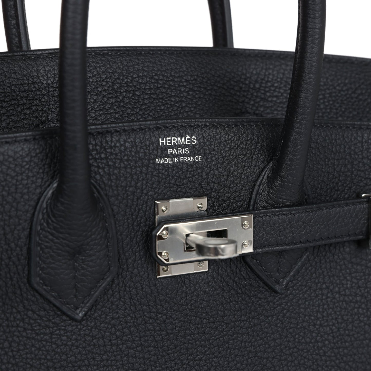 Pre-owned Hermes Birkin 25 Black Togo Palladium Hardware