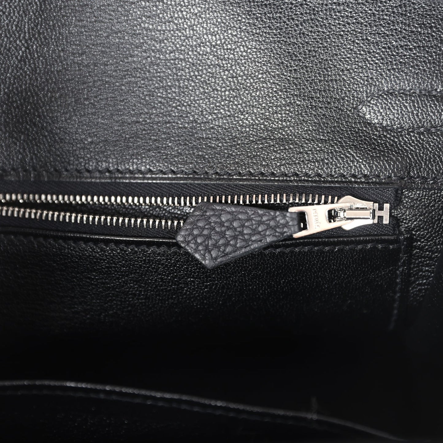 Pre-owned Hermes Birkin 25 Black Togo Palladium Hardware