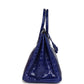 Hermes Birkin 35 Bleu Electric Shiny Porosus Crocodile Palladium Hardware