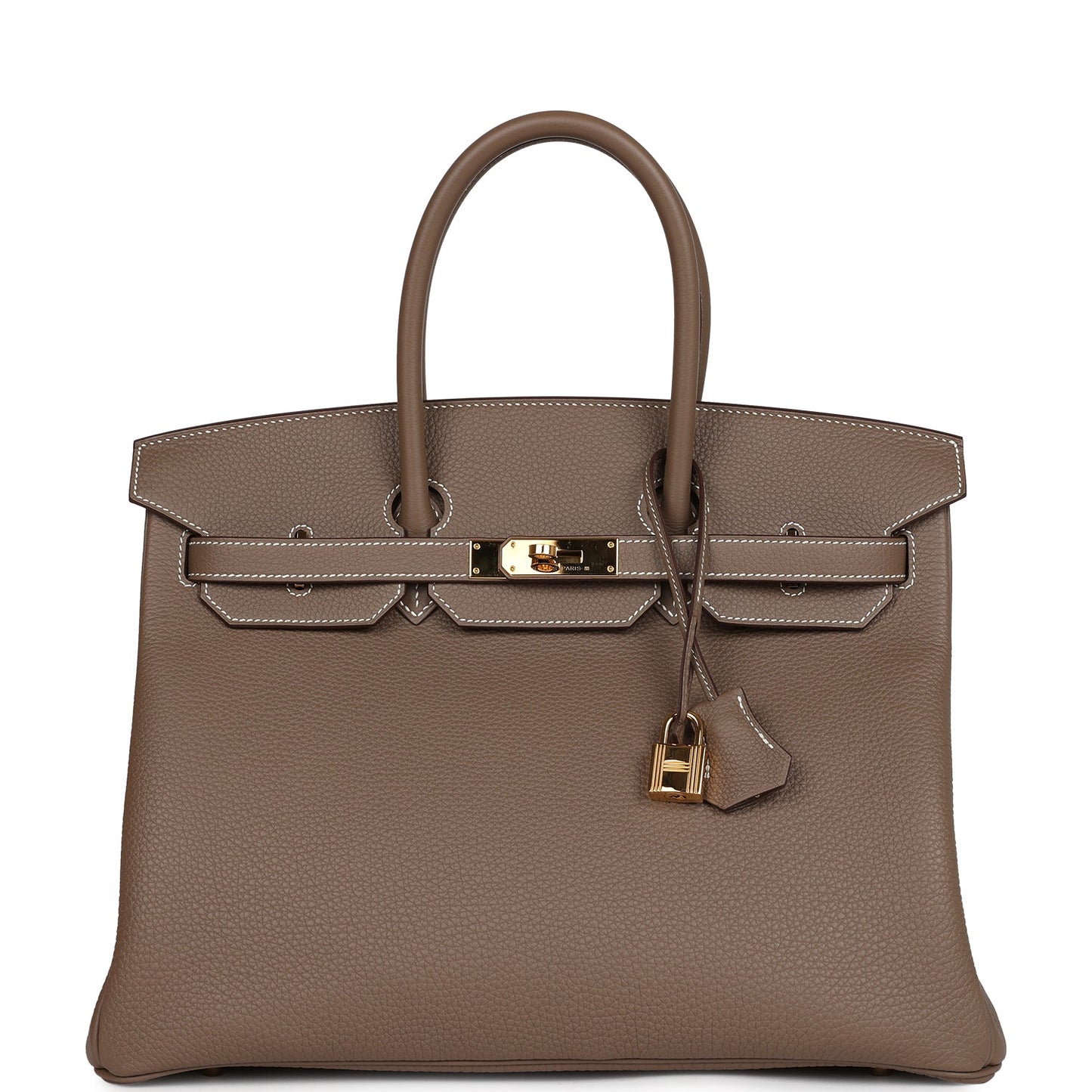 Pre-owned Hermes Birkin 35 Etoupe Togo Gold Hardware