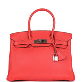 Hermes Birkin 30 Rose Jaipur Clemence Palladium Hardware