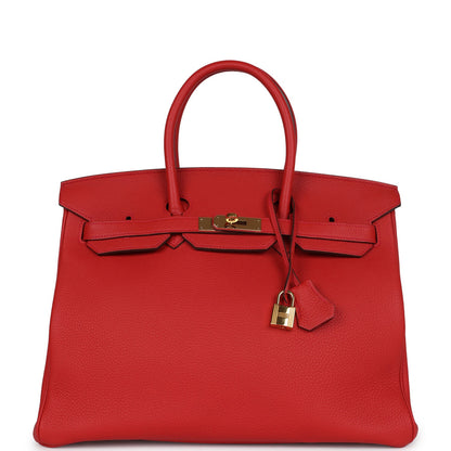 Hermes Birkin 35 Geranium Togo Gold Hardware