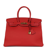 Hermes Birkin 35 Geranium Togo Gold Hardware