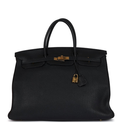 Pre-owned Hermes Birkin 40 Black Togo Gold Hardware