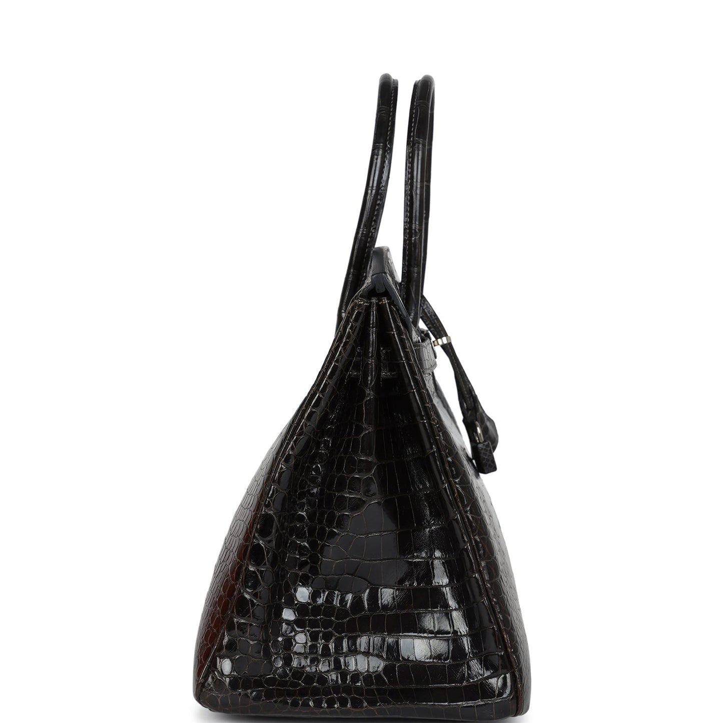 Hermes Birkin 35 Graphite Shiny Porosus Crocodile Palladium Hardware
