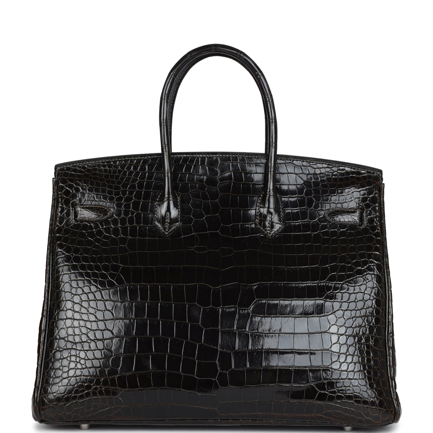 Hermes Birkin 35 Graphite Shiny Porosus Crocodile Palladium Hardware