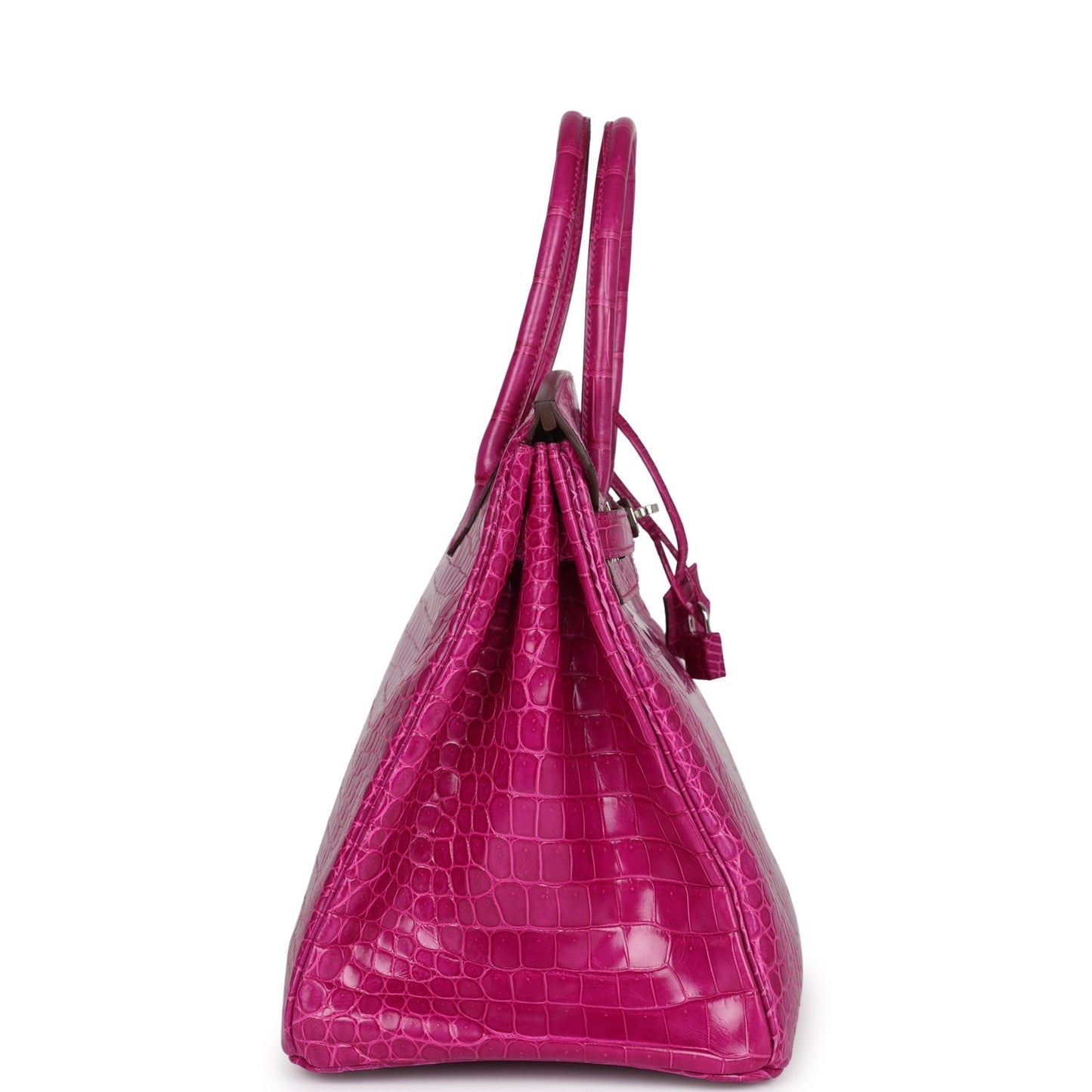 Hermes Birkin 35 Rose Scheherazade Shiny Porosus Crocodile Palladium Hardware