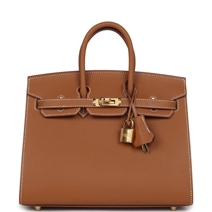 Hermes Birkin Sellier 25 Gold Epsom Gold Hardware