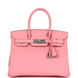 Pre-owned Hermes Birkin 30 Rose Confetti Epsom Palladium Hardware