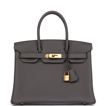 New Hermes Birkin 30 Etain Togo Rose Gold Hardware