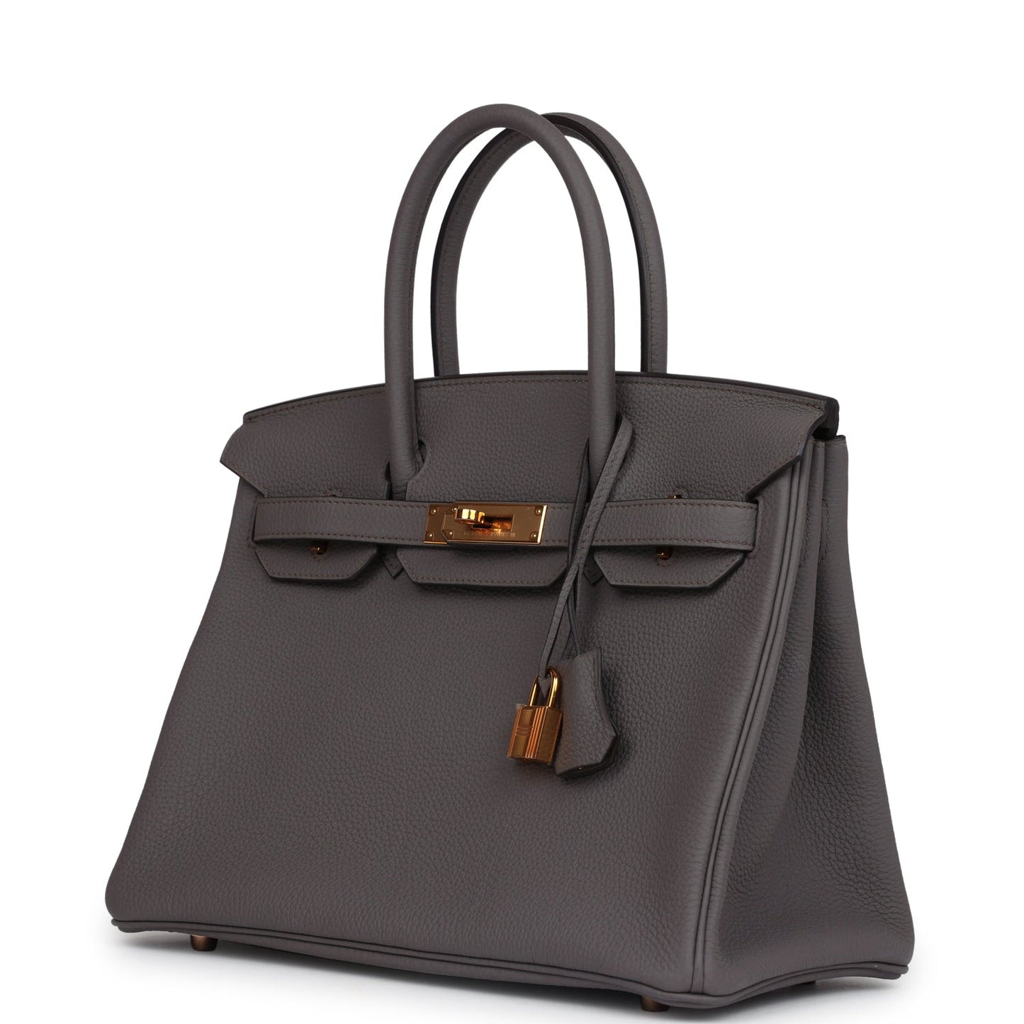Pre-owned Hermes Birkin 30 Etain Togo Rose Gold Hardware